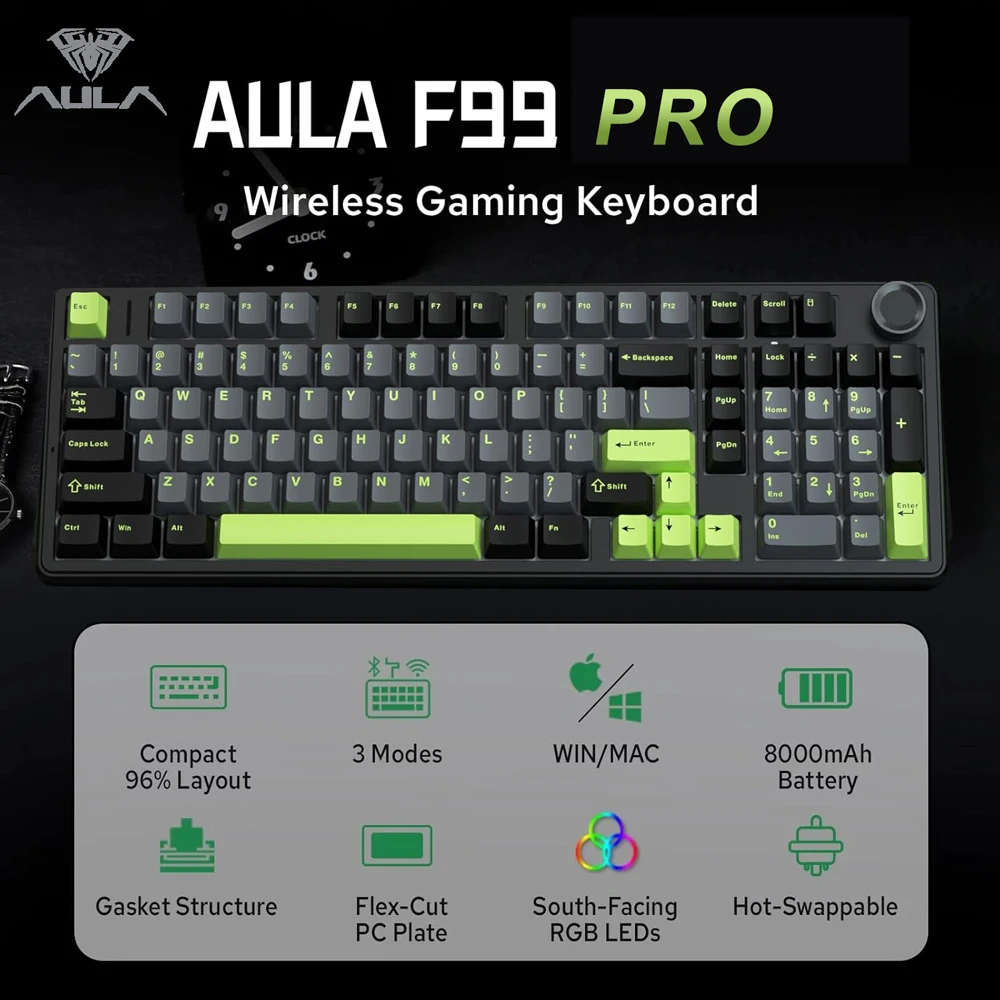 Gaming Keyboard Thocky - Mechaniczna klawiatura do gier AULA F99PRO