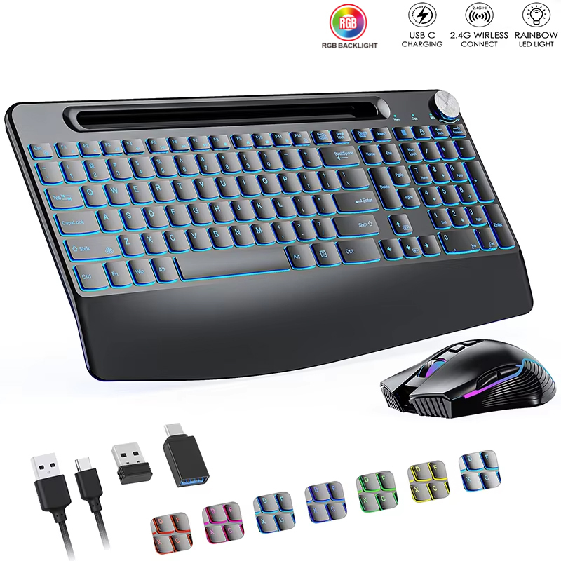 Gaming Keyboard And Mouse Combo Wireless - Bezprzewodowa klawiatura i mysz 2,4G i