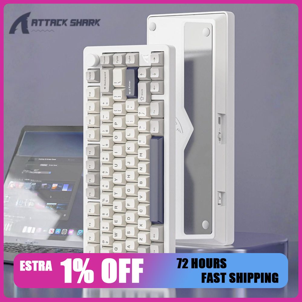 Gaming Keyboard Wireless - Klawiatura mechaniczna Attack Shark X86, aluminiowa,