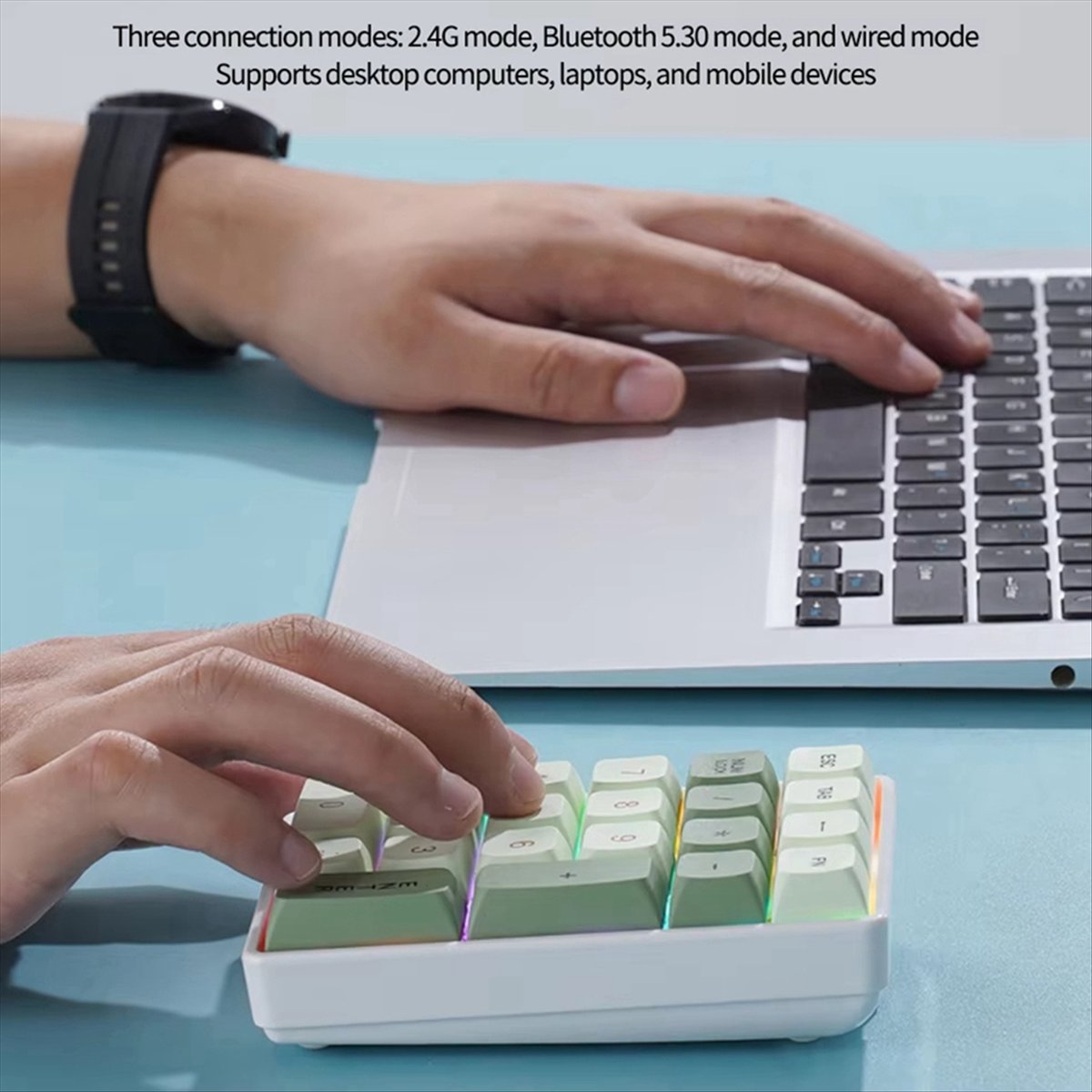 Gaming Keyboard Number Pad - N86R 21-klawiszowa Mini Klawiatura Numeryczna Bezprzewodowa