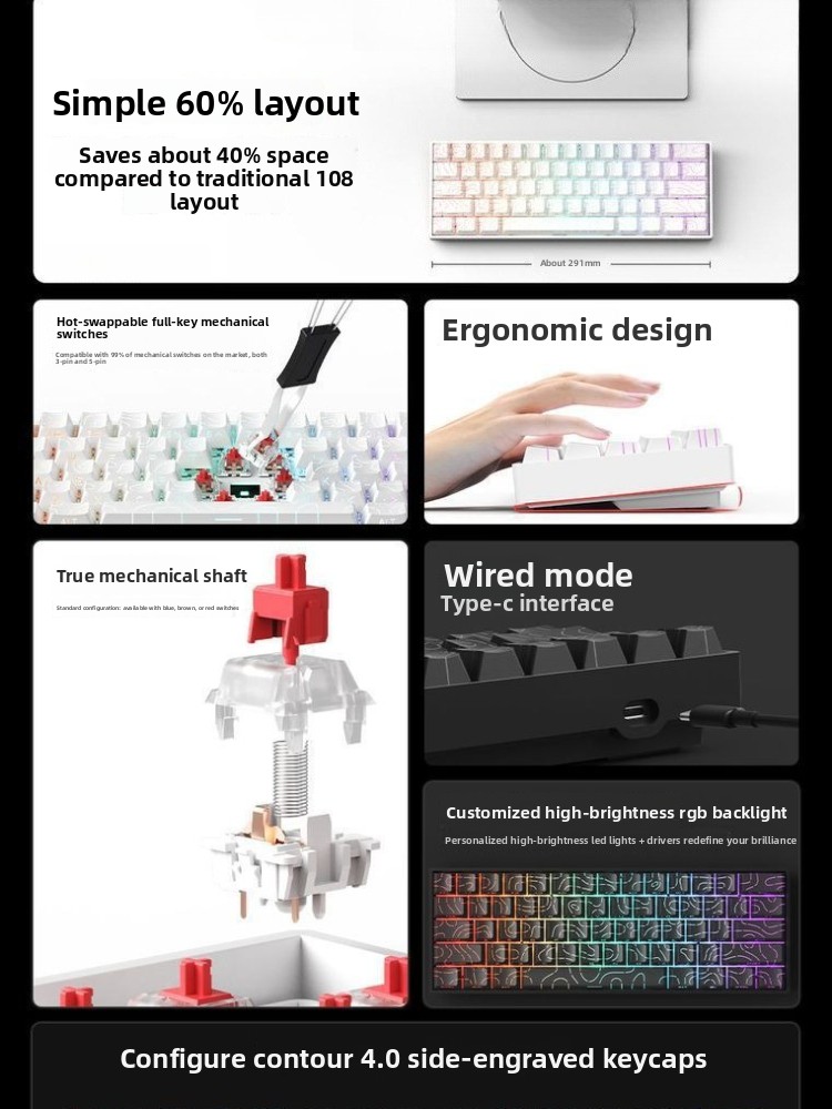 Bezprzewodowa mechaniczna klaw – Gaming Keyboard Thocky recenzja i cena