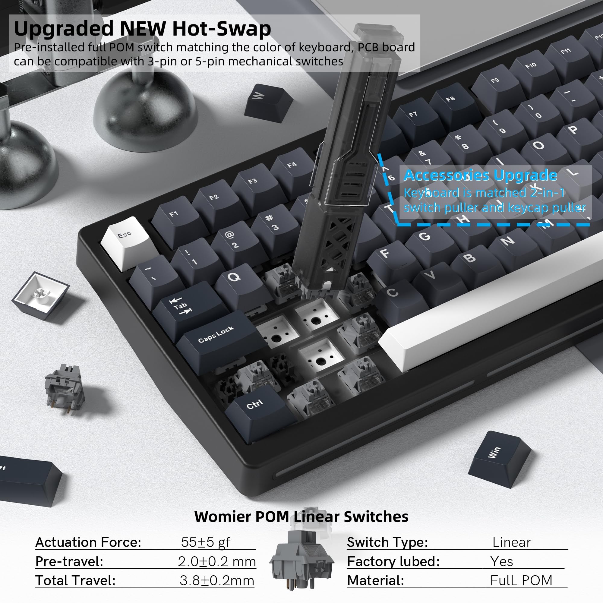 Womier MT75 Bezprzewodowa Klaw – Gaming Keyboard Thocky recenzja i cena