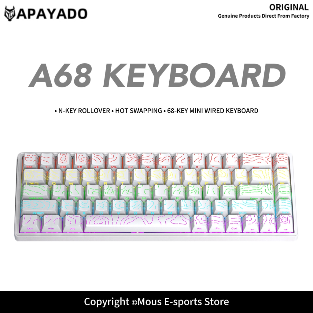 APAYADO A68 Przewodowa Klawiat – Gaming Keyboard Bundle recenzja i cena